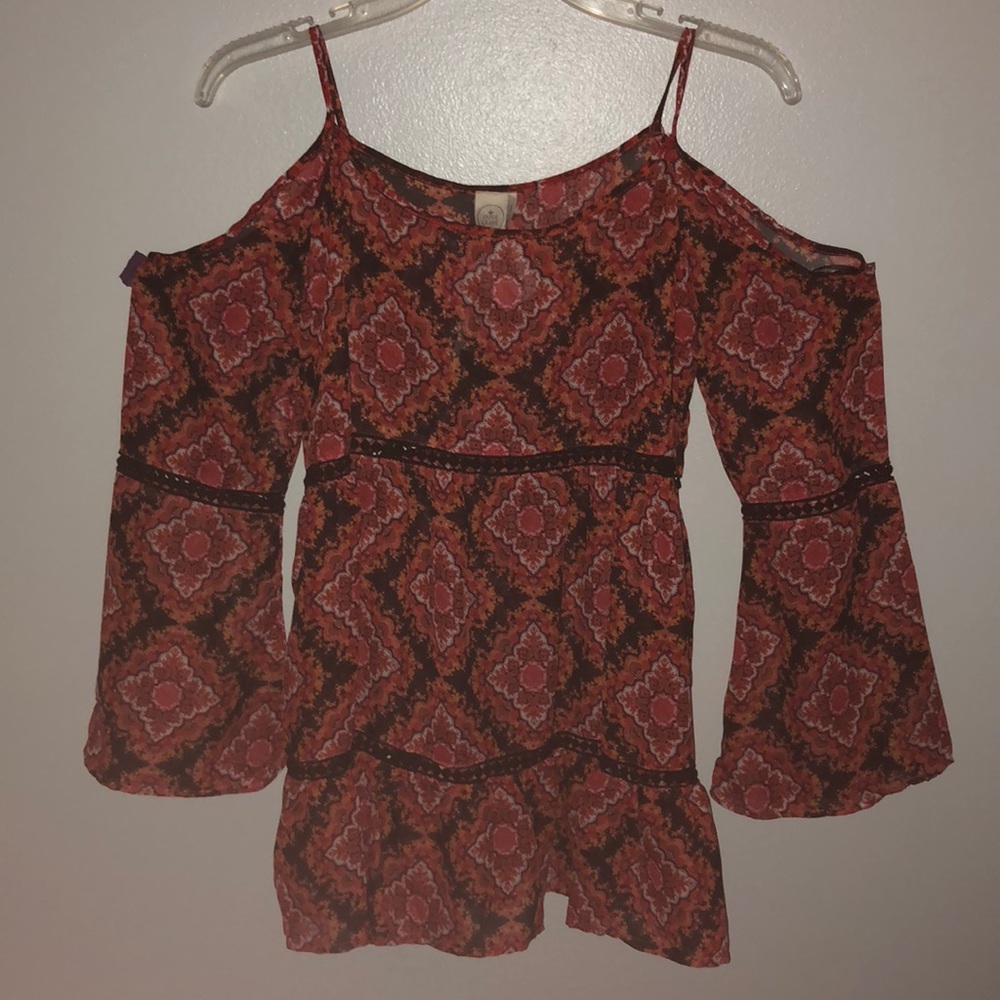 Paper Crane off the shoulder Patterned Blouse